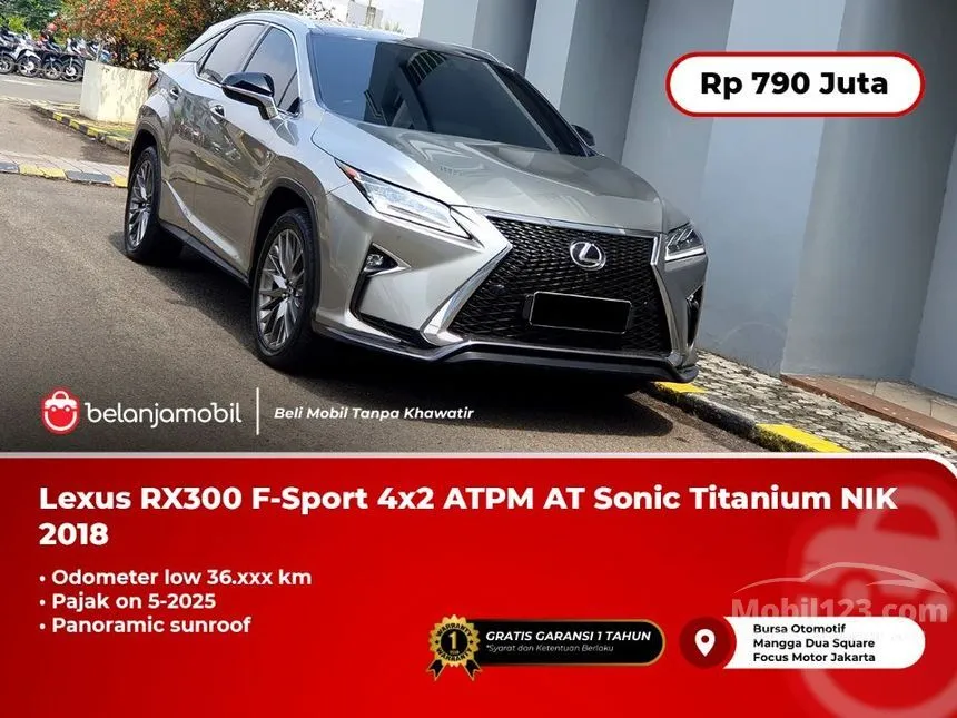 Jual Mobil Lexus RX 300 2018 F Sport 2.0 di DKI Jakarta Automatic SUV Abu