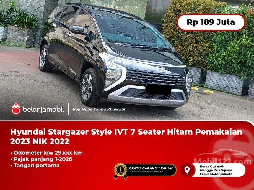 Jual Mobil Hyundai Stargazer 2022 Style 1.5 di DKI Jakarta Automatic MPV Hitam Rp 189.000.000