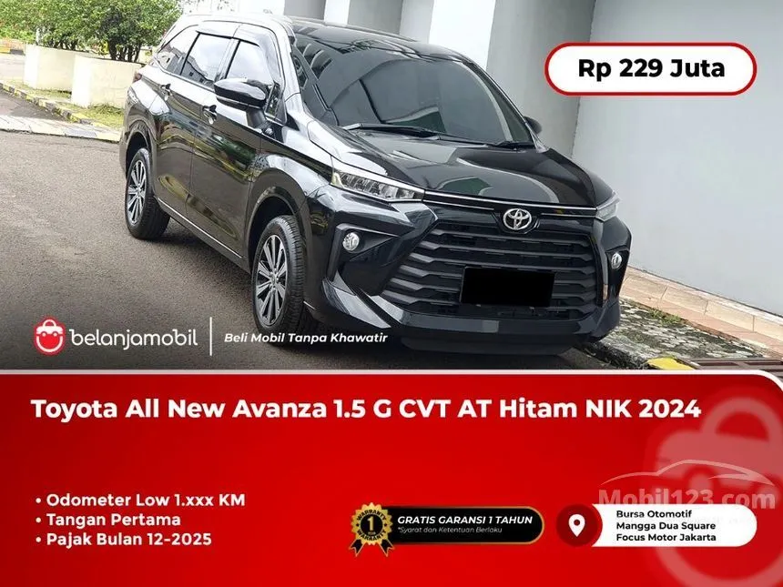 Jual Mobil Toyota Avanza 2024 G 1.5 di DKI Jakarta Automatic MPV Hitam Rp 229.000.000