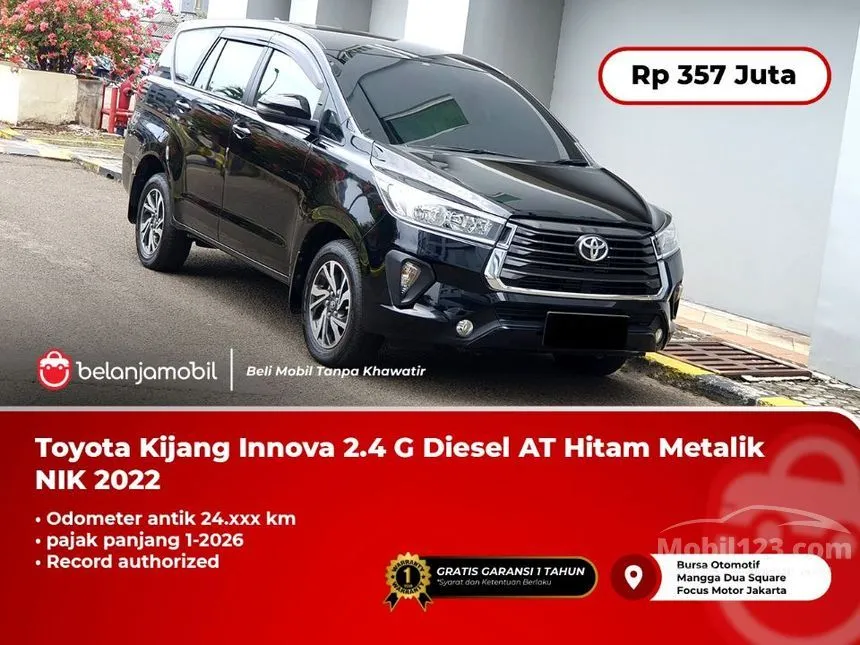 Jual Mobil Toyota Kijang Innova 2022 G 2.4 di DKI Jakarta Automatic MPV Hitam Rp 357.000.000
