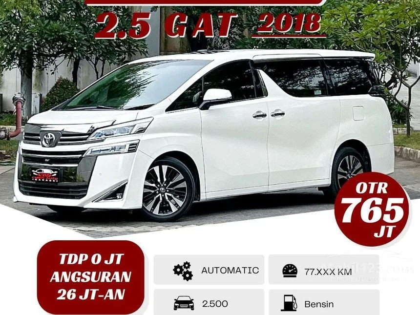Jual Mobil Toyota Vellfire 2018 G 2.5 di DKI Jakarta Automatic Van Wagon Putih Rp 765.000.000