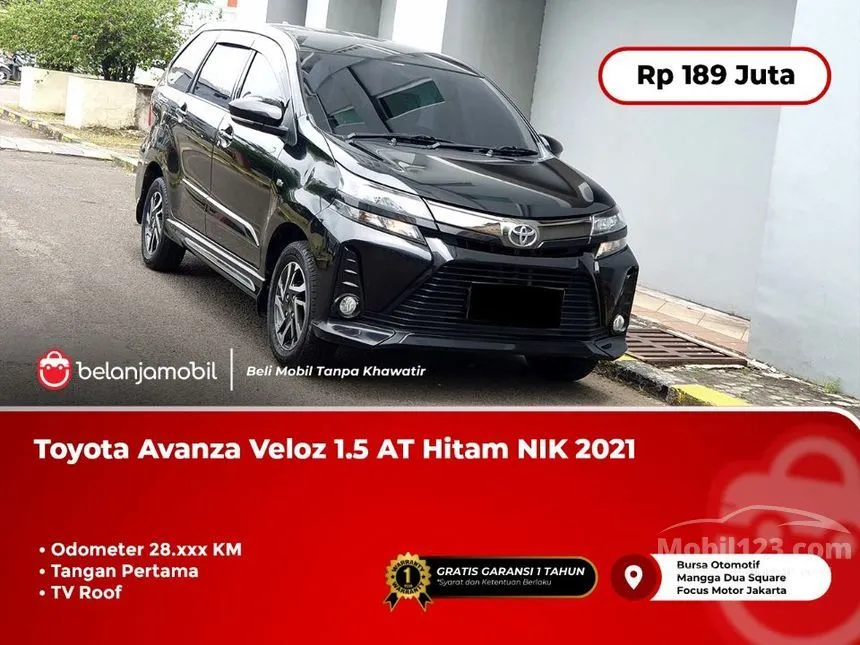 Jual Mobil Toyota Avanza 2021 Veloz 1.5 di DKI Jakarta Automatic MPV Hitam Rp 189.000.000