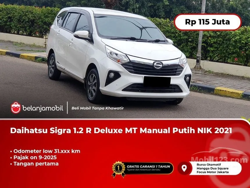 Jual Mobil Daihatsu Sigra 2021 R Deluxe 1.2 di DKI Jakarta Manual MPV Putih Rp 115.000.000
