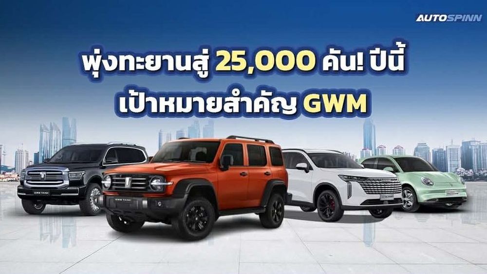 GWM ทะยานต่อ! ปักหมุดเป้าหมาย 25,000 คัน โตแรง 40% พร้อมทัพรถใหม่ 7 รุ่นรวด 