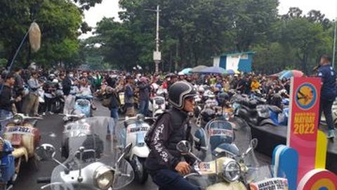 Absen 2 Tahun, Ribuan Penunggang Skuter ‘Serbu’ Jakarta Mods MayDay 2022