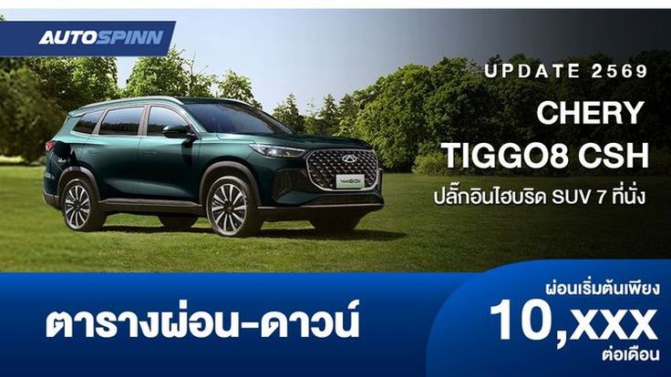 ตารางผ่อน CHERY TIGGO8 CSH ปลั๊กอินไฮบริด SUV 7 ที่นั่ง