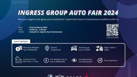Rebates up to RM35k for your next BMW, MINI, Volvo, or Mitsubishi? Only at Ingress Group Auto Fair 2024!