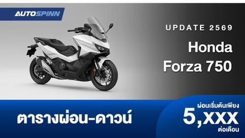 Honda Forza750 ปี 2026 ตารางผ่อน ดาวน์ เริ่มต้น 5 พันปลาย