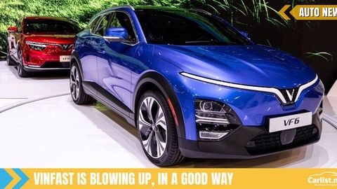 VinFast Wows CES Crowd With 3 New EVs - VF5, VF6, VF7 On Stage