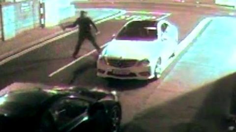 Man Throws Brick At Mercedes-Benz, Receives Instant Karma To The Face