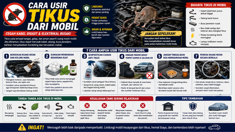 Cara Ampuh Usir Tikus dari Mobil, Cegah Kerugian Akibat Kabel Digigit dan Elektrikal Rusak