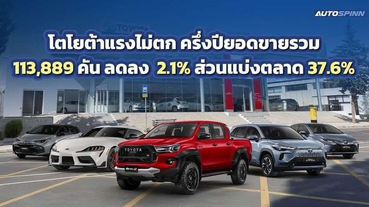 สรุปยอดขายรถยนต์ครึ่งปีแรก Toyota ยืนหนึ่ง ตามด้วย Isuzu และ Honda