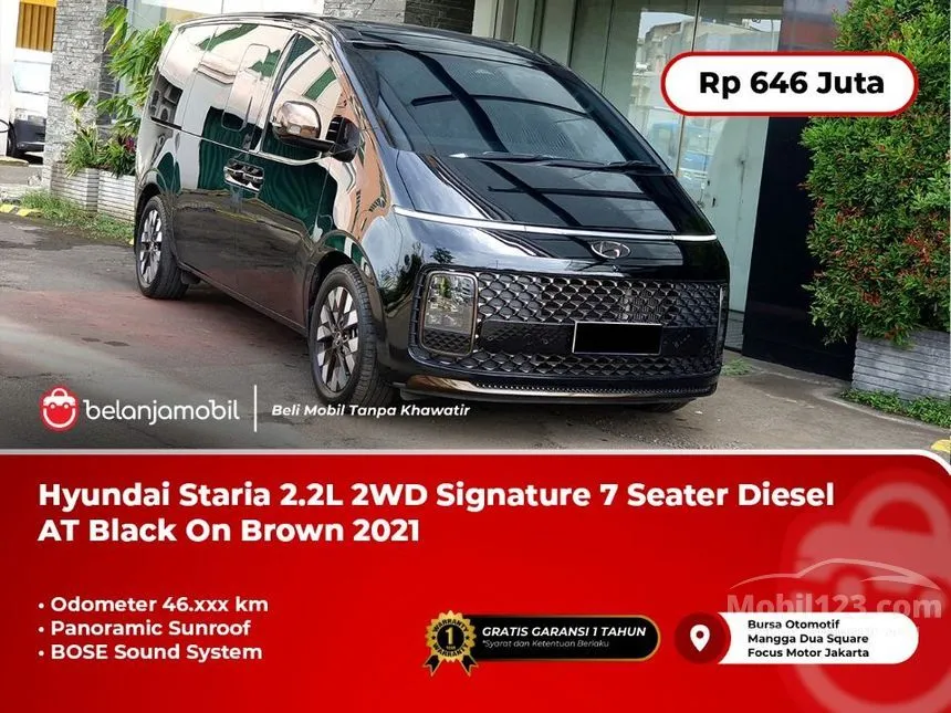 Jual Mobil Hyundai Staria 2021 Signature 7 2.2 di DKI Jakarta Automatic MPV Hitam Rp 646.000.000