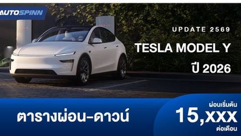 ตารางผ่อน ดาวน์ Tesla Model Y 2026 เริ่มต้น 15,000/เดือน