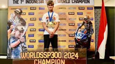 ENEOS Makin Semangat Dukung Juara Dunia WorldSSP300 asal Indonesia Aldi Satya Mahendra