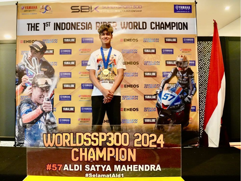 ENEOS Makin Semangat Dukung Juara Dunia WorldSSP300 asal Indonesia Aldi Satya Mahendra