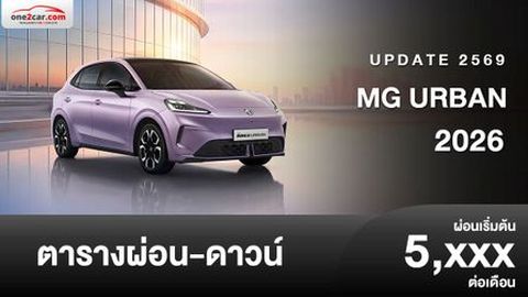 ตารางผ่อน MG URBAN 2026 รถแฮทช์แบ็คไฟฟ้า 100% 