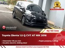 2016 Toyota Sienta 1.5 Q MPV CVT AT Hitam Metalik 2016 2017 [ GARANSI 5TH ]
