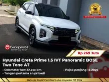 2023 Hyundai Creta 1.5 Prime SUV  IVT Panoramic BOSE 2023/2024 Two Tone AT Putih Hitam [ LOW KM 22RB ]