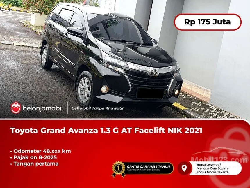 Jual Mobil Toyota Avanza 2021 G 1.3 di DKI Jakarta Automatic MPV Hitam Rp 175.000.000