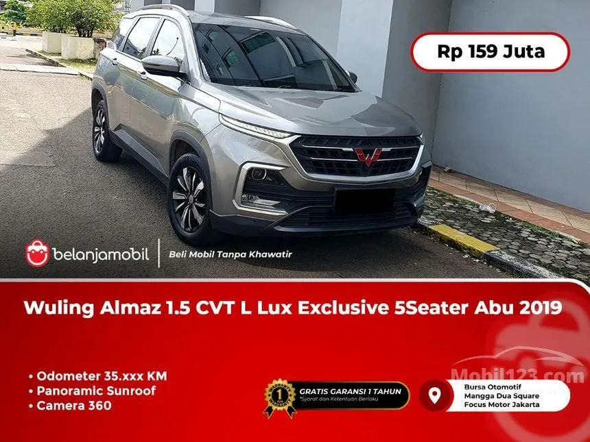 Jual Mobil Wuling Almaz 2019 Exclusive 5 Seater 1.5 di DKI Jakarta Automatic SUV Abu