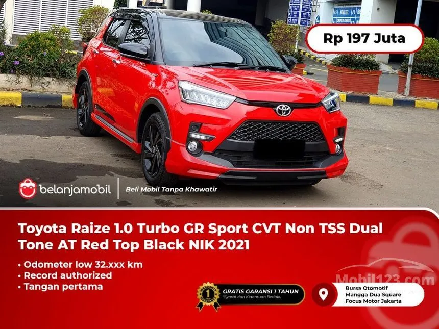 Jual Mobil Toyota Raize 2021 GR Sport (2 Tone) 1.0 di Jawa Barat Automatic SUV Merah Rp 197.000.000