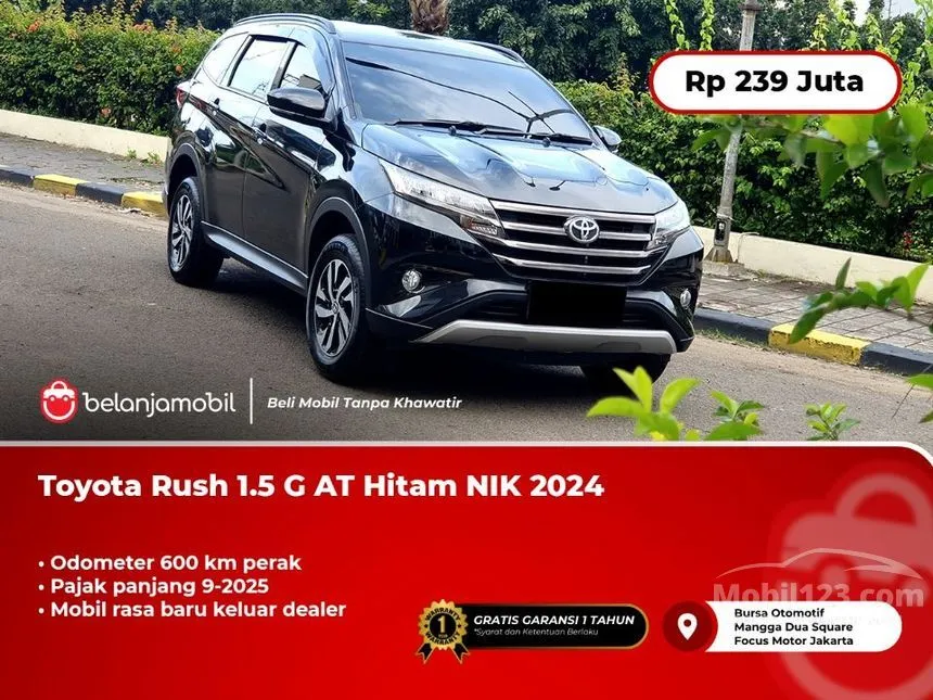 Jual Mobil Toyota Rush 2024 G 1.5 di Banten Automatic SUV Hitam Rp 239.000.000