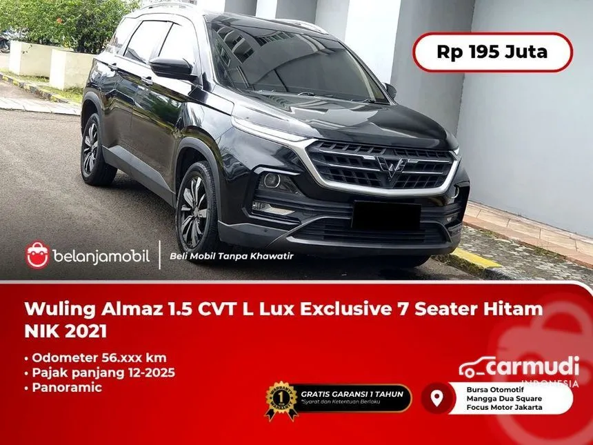 Jual Mobil Wuling Almaz 2021 Exclusive 7 Seater 1.5 di DKI Jakarta Automatic SUV Hitam Rp 195.000.000