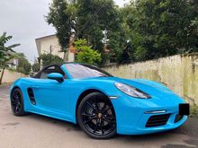 2018 Porsche 718 2.0 Boxster Convertible ( Bebas Banjir ) PORSCHE BOXSTER 718 SERIES 2018 2019 KM300 TOTAL DP HANYA 600 JUTA MIAMI BLUE CAYMAN S CALIFORNIA