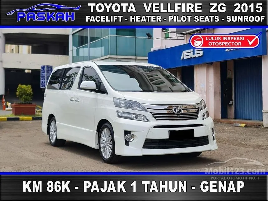 Jual Mobil Toyota Vellfire 2015 ZG 2.4 di DKI Jakarta Automatic Van Wagon Putih Rp 450.000.000