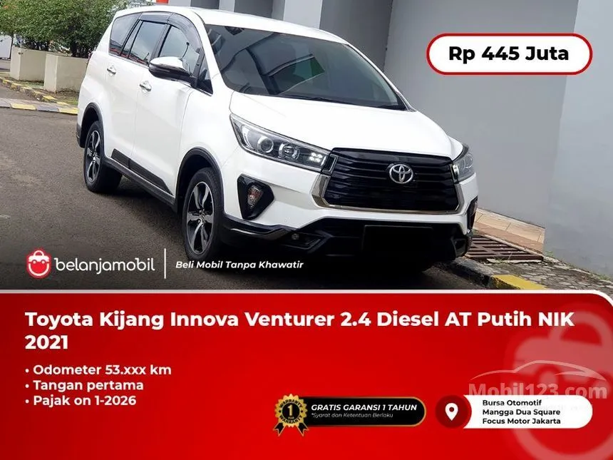 Jual Mobil Toyota Kijang Innova 2021 Venturer 2.4 di Jawa Barat Automatic MPV Putih Rp 445.000.000