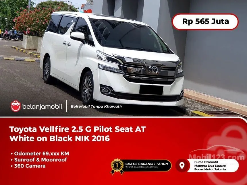Jual Mobil Toyota Vellfire 2016 G 2.5 di DKI Jakarta Automatic MPV Putih Rp 565.000.000