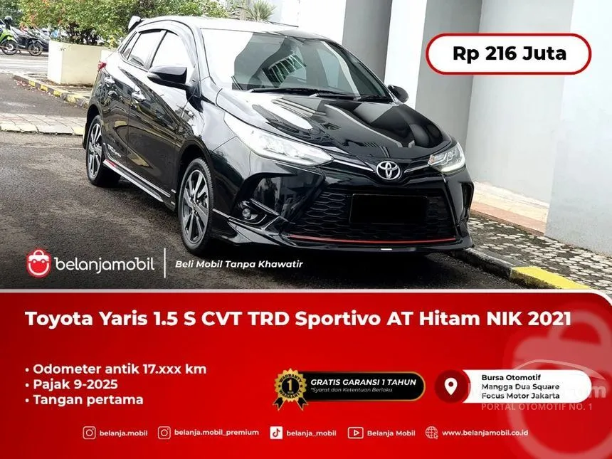Jual Mobil Toyota Yaris 2021 TRD Sportivo 7 AB 1.5 di DKI Jakarta Automatic Hatchback Hitam Rp 216.000.000