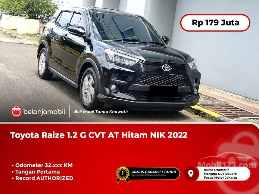 Jual Mobil Toyota Raize 2022 G (1 Tone) 1.2 di DKI Jakarta Automatic SUV Hitam Rp 179.000.000