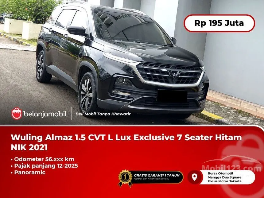 Jual Mobil Wuling Almaz 2021 Exclusive 7 Seater 1.5 di Jawa Barat Automatic SUV Hitam Rp 195.000.000