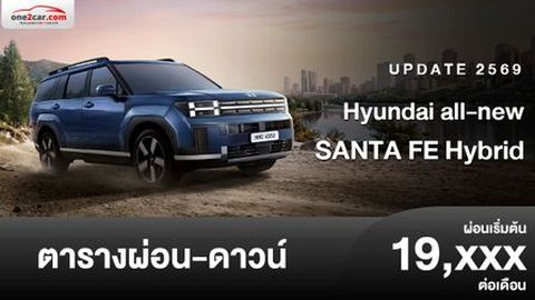 ตารางผ่อน Hyundai SANTA FE Hybrid รุ่นใหม่ล่าสุด