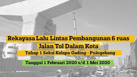 Hati-Hati Lewat Kelapa Gading, Ada rekayasa Lalin Karena Pembangunan Tol