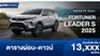 ตารางผ่อน FORTUNER LEADER S 2025 เครื่องยนต์ 2.4 ลิตร เกียร์อัตโนมัติ