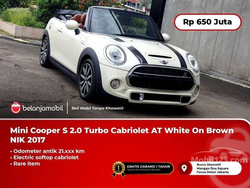 Jual Mobil MINI Cabrio 2017 Cooper S 2.0 di DKI Jakarta Automatic Convertible Putih Rp 650.000.000