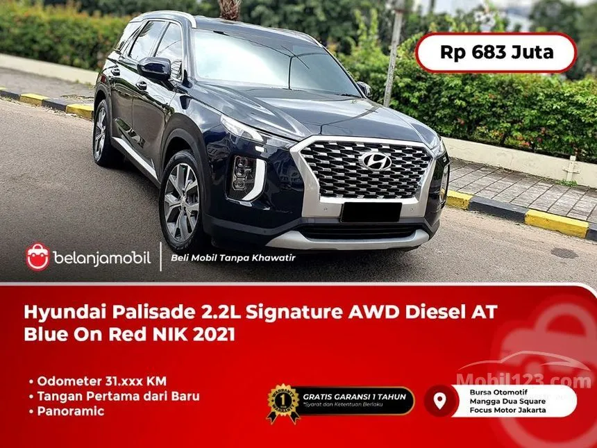 Jual Mobil Hyundai Palisade 2021 Signature AWD 2.2 di DKI Jakarta Automatic SUV Biru Rp 683.000.000