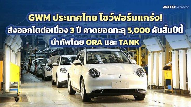 GWM ประเทศไทย โชว์ฟอร์มแกร่ง! ส่งออกโตต่อเนื่อง 3 ปี คาดยอดทะลุ 5,000 คันสิ้นปีนี้