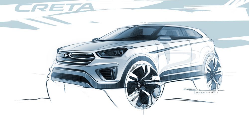 Hyundai Creta Sketch Shown: All-New Subcompact SUV From Korea