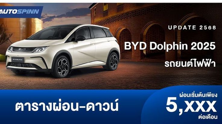 ตารางผ่อน BYD Dolphin 2025 รถยนต์ไฟฟ้าใหม่ (ประกอบไทย)