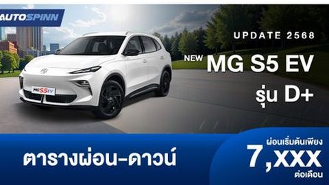 ตารางผ่อน NEW MG S5 EV รุ่น D+ ราคาพิเศษ 699,900 บาท