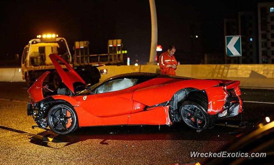 Ferrari worth £500,000 wrecked after driver lost control and