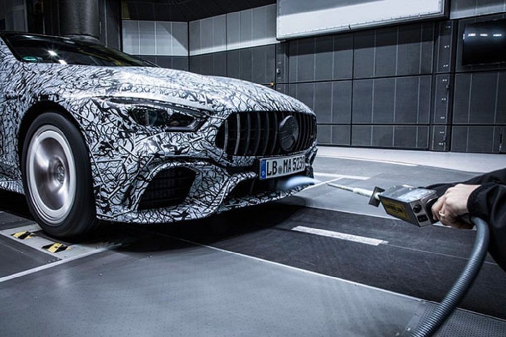 ชมความโค้งมน Mercedes-AMG GT4 ทดสอบในอุโมงค์ลมก่อนเปิดตัว