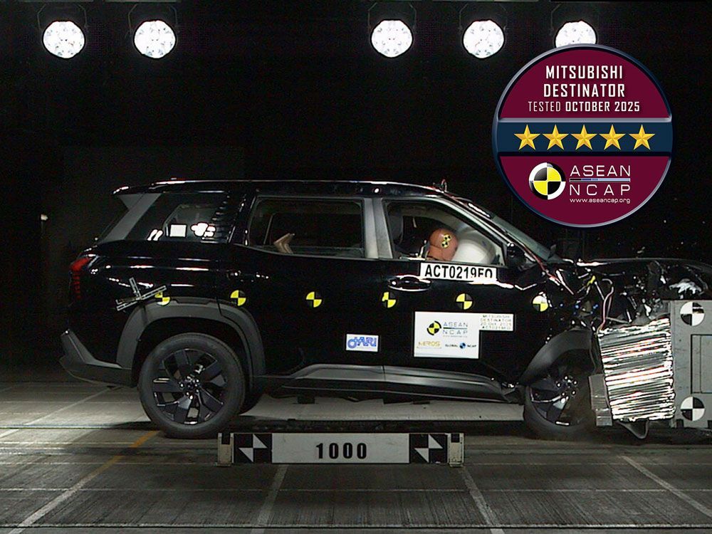 Sempurna! Mitsubishi Destinator Dapat Rating 5 Bintang Tes Tabrak ASEAN NCAP 2025