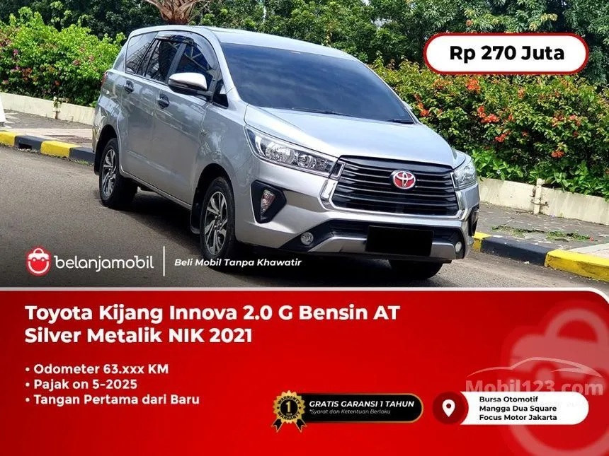 Jual Mobil Toyota Kijang Innova 2021 G 2.0 di DKI Jakarta Automatic MPV Silver Rp 270.000.000